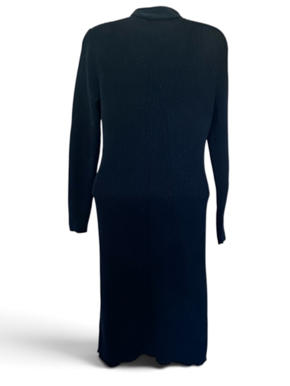 Lauren Ralph Lauren Button-Trim Rib-Knit Sweater Dress, Black - Picture 3 of 9